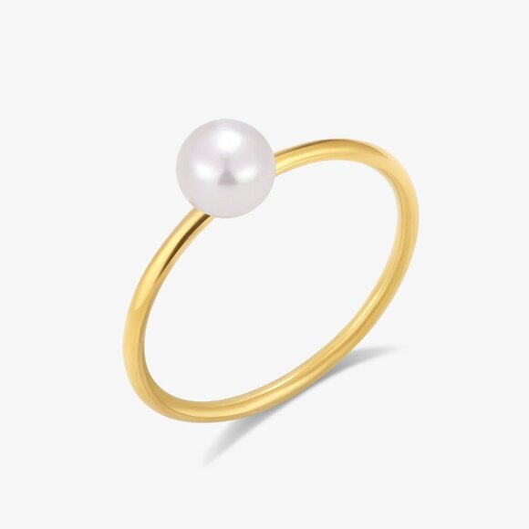 Lina Simple Band Fresh Water Pearl Ring - Picture 3 of 10